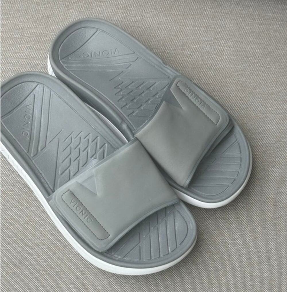 Vionic Rejuvenate Recovery Slide Sandals Gray 9